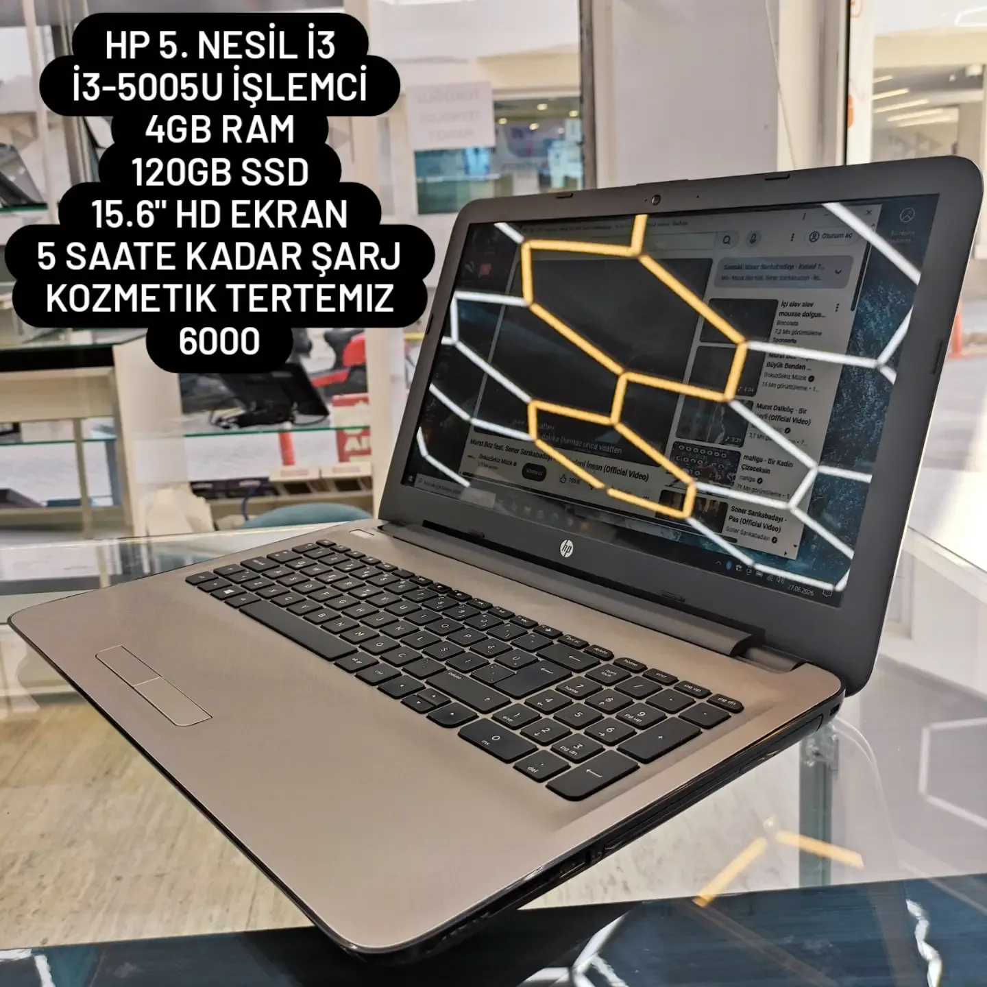HP Laptop i3-5005U (5. Nesil) | 4GB RAM | 120GB SSD