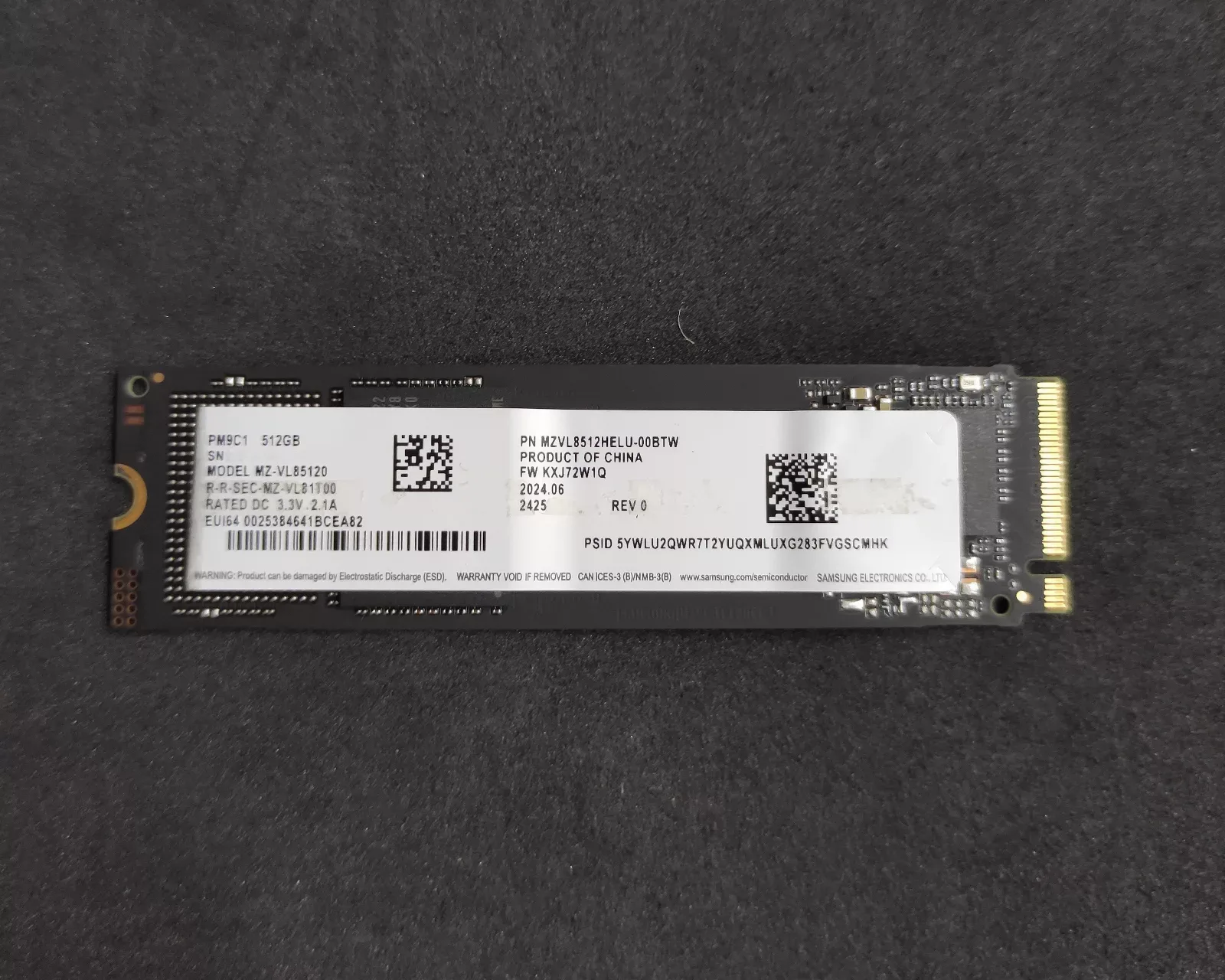 Samsung PM9C1 512GB Nvme SSD